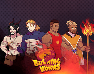 Burning Horns - A Bara Isekai JRPG poster