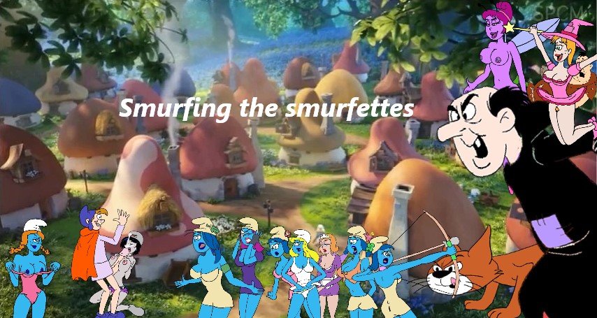 Smurfing the smurfettes poster