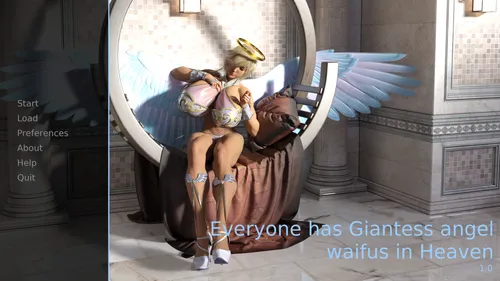 Everyone Has Giantess Angel Waifus in Heaven screenshot 2