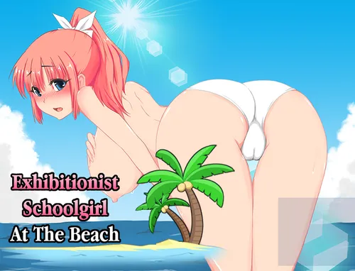 Exhibitionist Schoolgirl At Beach poster