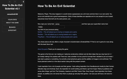 How to Be an Evil Scientist 0.1