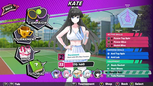 Academy Love Saga: Tennis Angels screenshot 1